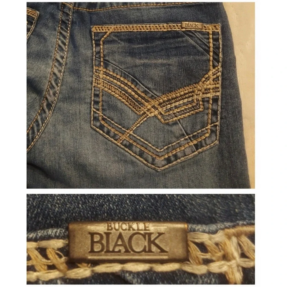 Buckle Black Mens Fit No 3 Slim Bootcut Stretch Bootleg Jeans Size 32/30 (32S)